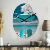 Beach Sandy Escape Chairs - Asymmetric Metal Wall Clock