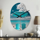 Beach Sandy Escape Chairs - Asymmetric Metal Wall Clock