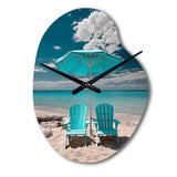 Beach Sandy Escape Chairs - Asymmetric Metal Wall Clock