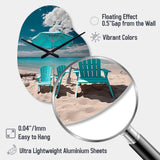 Beach Sandy Escape Chairs - Asymmetric Metal Wall Clock