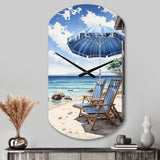 Beach Sandy Escape Pointillism I - Asymmetric Metal Wall Clock