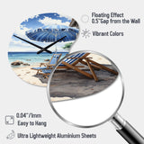 Beach Sandy Escape Pointillism I - Asymmetric Metal Wall Clock