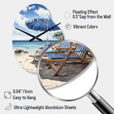 Beach Sandy Escape Pointillism I - Asymmetric Metal Wall Clock