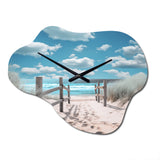 Beach Seascape Dreams Path I - Asymmetric Metal Wall Clock