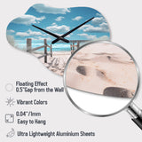 Beach Seascape Dreams Path I - Asymmetric Metal Wall Clock