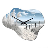 Beach Seascape Dreams Path II - Asymmetric Metal Wall Clock