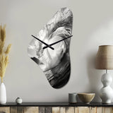 Black And White Wave Photo I - Asymmetric Metal Wall Clock