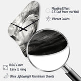 Black And White Wave Photo I - Asymmetric Metal Wall Clock