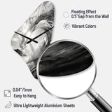 Black And White Wave Photo I - Asymmetric Metal Wall Clock