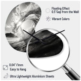Black And White Wave Photo I - Asymmetric Metal Wall Clock