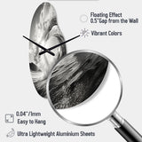 Black And White Wave Photo I - Asymmetric Metal Wall Clock