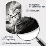 Black And White Wave Photo I - Asymmetric Metal Wall Clock