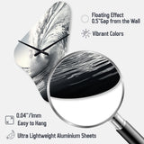 Black And White Wave Photo II - Asymmetric Metal Wall Clock