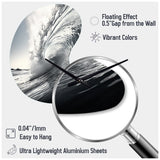 Black And White Wave Photo II - Asymmetric Metal Wall Clock