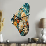 Beach Tidepool Symphony Pointillism II - Asymmetric Metal Wall Clock