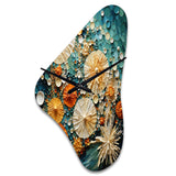 Beach Tidepool Symphony Pointillism II - Asymmetric Metal Wall Clock