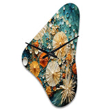 Beach Tidepool Symphony Pointillism II - Asymmetric Metal Wall Clock