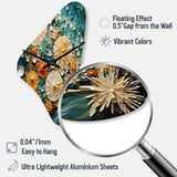 Beach Tidepool Symphony Pointillism II - Asymmetric Metal Wall Clock