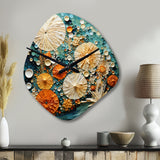 Beach Tidepool Symphony Pointillism II - Asymmetric Metal Wall Clock