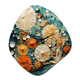 Beach Tidepool Symphony Pointillism II - Asymmetric Metal Wall Clock