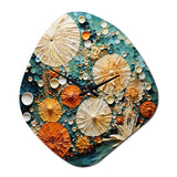 Beach Tidepool Symphony Pointillism II - Asymmetric Metal Wall Clock