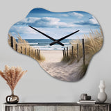 Tranquility Path To Dune Beach I - Asymmetric Metal Wall Clock