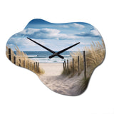 Tranquility Path To Dune Beach I - Asymmetric Metal Wall Clock