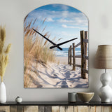 Tranquility Path To Dune Beach III - Asymmetric Metal Wall Clock