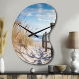 Tranquility Path To Dune Beach III - Asymmetric Metal Wall Clock