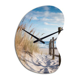 Tranquility Path To Dune Beach III - Asymmetric Metal Wall Clock