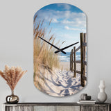 Tranquility Path To Dune Beach III - Asymmetric Metal Wall Clock