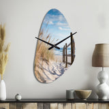 Tranquility Path To Dune Beach III - Asymmetric Metal Wall Clock