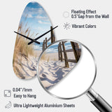 Tranquility Path To Dune Beach III - Asymmetric Metal Wall Clock