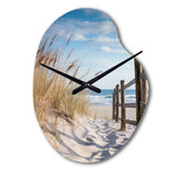 Tranquility Path To Dune Beach III - Asymmetric Metal Wall Clock