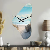 Path To The Beach III - Asymmetric Metal Wall Clock