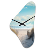 Path To The Beach III - Asymmetric Metal Wall Clock