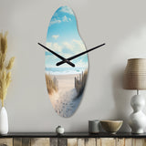 Path To The Beach III - Asymmetric Metal Wall Clock