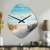 Path To The Beach III - Asymmetric Metal Wall Clock