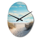 Path To The Beach III - Asymmetric Metal Wall Clock