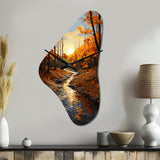 Birch Woods Autumn Sonata I - Asymmetric Metal Wall Clock
