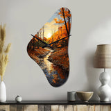 Birch Woods Autumn Sonata I - Asymmetric Metal Wall Clock