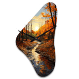 Birch Woods Autumn Sonata I - Asymmetric Metal Wall Clock
