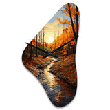 Birch Woods Autumn Sonata I - Asymmetric Metal Wall Clock