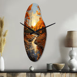 Birch Woods Autumn Sonata I - Asymmetric Metal Wall Clock