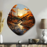 Birch Woods Autumn Sonata I - Asymmetric Metal Wall Clock