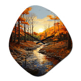 Birch Woods Autumn Sonata I - Asymmetric Metal Wall Clock