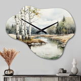 Birch Woods Birch Haven - Asymmetric Metal Wall Clock