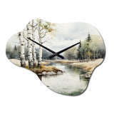 Birch Woods Birch Haven - Asymmetric Metal Wall Clock
