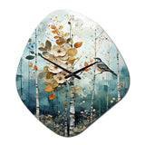 Birch Woods Enchanted Forest II - Asymmetric Metal Wall Clock