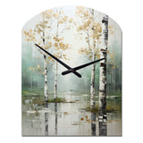 Birch Woods Ethereal Elegance IV - Asymmetric Metal Wall Clock